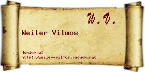 Weiler Vilmos névjegykártya